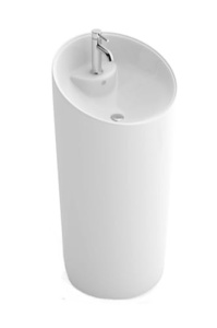 Chiuveta Independenta PRO OTTO, Dimensiuni 46.5x86 x 98 Cm, Forma Rotunda, Cu Gaura Baterie, Alb - Img 1