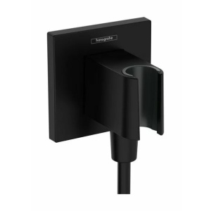 Cot conector cu suport para dus Hansgrohe Fixfit negru mat