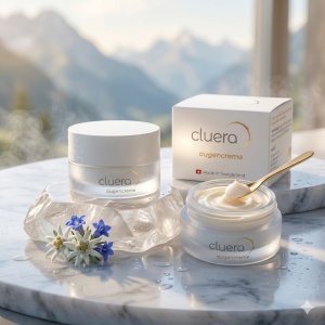 Crema de ochi Cluera Clean Care®, Made in Switzerland, cu acid hialuronic, ProRenew Complex, extract maritim de microalge, hidratare intensa, anti-imbatranire - Img 1