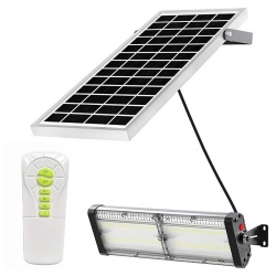 Lampa Solara De Exterior LED, NeoSimply, 6000 Lumens, Echivalent 600W incandescent, 60 led-uri, IP65, cu 3 moduri smart de operare, telecomanda si panou solar detasat prin cablu (4m) - Img 2