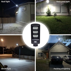 Lampa Solara de Exterior SeveShop cu Telecomanda, Senzor de Miscare, IP65, Rezistenta la Apa, 9000lm, Acumulator Lithium de 15000mAh, Panou Solar Monocristalin 6V/13W, Iluminare Stradala Puternica, 60W, Ideala pentru Parcuri, Strazi si Gradini, Alb - Img 7