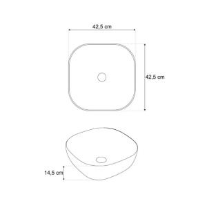 Lavoar Atlanta negru-auriu, 42,5 x 42,5 x 14,5 cm - Img 4