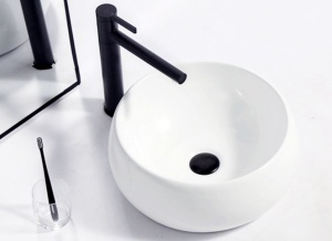 Lavoar de blat PRO AMELIA, Dimensiuni 40 x 40 x 16 cm, Forma Rotunda, Ceramica sanitara, Alba - Img 3