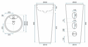 Lavoar de sine statator ceramic REA ANYA LAVA MAT - Img 12