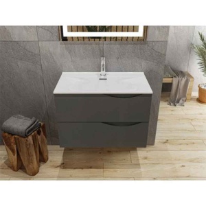Lavoar dreptunghiular pentru mobilier Spectrum Carolina 80 cm alb - Img 2