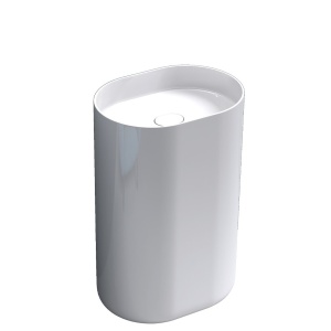 Lavoar Independent PRO MONOLITIC CAMILA, Dimensiuni 55 X 40 X 85 Cm, Forma Ovala, Material Conglomerat, Alb