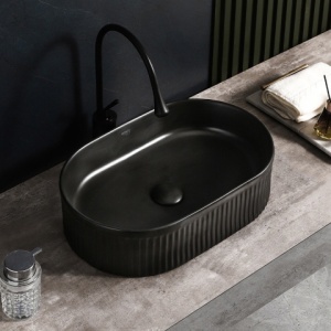 Lavoar pe blat, Elix, Material Ceramica, Negru Mat, Dimensiune 49x31x13 cm - Img 3