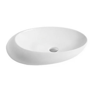 Lavoar pe blat Fluminia Maxi Egg alb 66 cm - Img 1