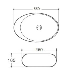 Lavoar pe blat Fluminia Maxi Egg alb 66 cm - Img 2