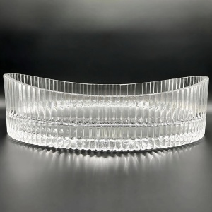 Lavoar pe blat oval din sticla Rea Harper transparent - Img 7