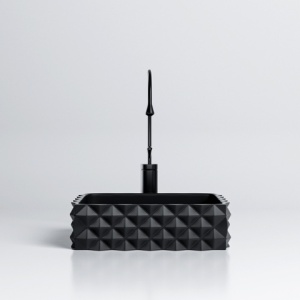 Lavoar pe blat, Pearl, Material Ceramica, Negru Mat, Dimensiune 40X40X15 cm - Img 6