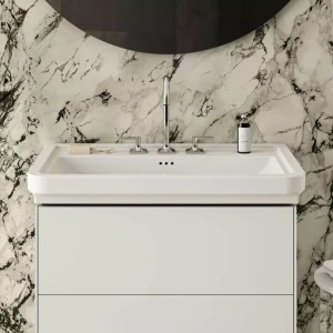 Lavoar pe mobilier Ideal Standard Atelier Calla alb lucios 87 cm cu 3 orificii baterie - Img 9