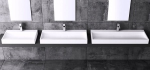 Lavoar Pentru Blat DEXTER Cu 1 Orificiu Sau Fara orificiu Pentru Robinet, Dimensiuni La Alegere, Alb - Img 2