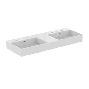 Lavoar suspendat Ideal Standard Atelier Extra alb lucios 120 cm cu 3 orificii baterie si preaplin