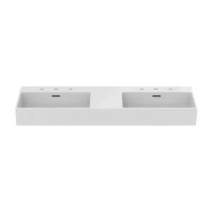 Lavoar suspendat Ideal Standard Atelier Extra alb lucios 120 cm cu 3 orificii baterie si preaplin - Img 3