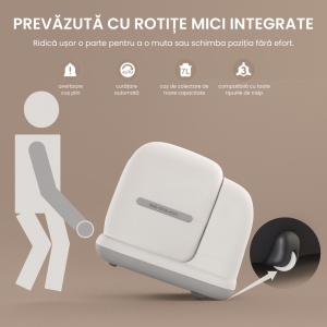 Litiera Automata Smart SeveShop, pentru Pisici, Auto-Curatare si Sterilizare Automata, Control prin Aplicatie Mobila, Afisaj LED cu Comenzi Intuitive, Functie de Curatare Usoara, Design Oval Modern, Capacitate 9L, Alb - Img 9