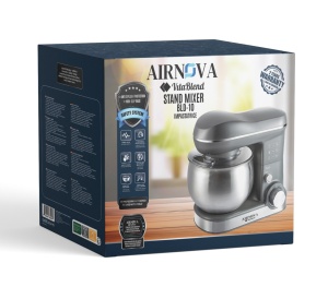 Mixer cu bol AIRNOVA® VitaBlend BLD-10, 1200W, Bol inox 5L, 3 Accesorii, 6 Viteze, Negru/Inox - Img 6