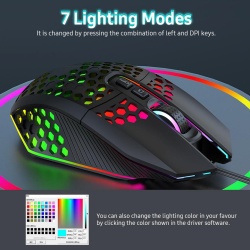 Mouse Profesional pentru Gaming & Office ODISSEY LIFE®, 8000 DPI 6 trepte, Iluminare RGB, 7 Butoane, Programabil, Black - Img 5