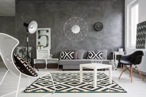 Oglind?? geometric?? alb?? 58 cm - Img 2