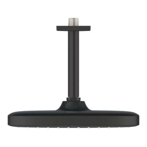Palarie si brat de dus negru mat Grohe Tempesta 250 Cube patrata montaj tavan