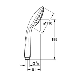 Para de dus Grohe Euphoria 110 Mono crom cu 1 functie - Img 6