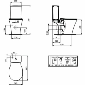 Rezervor pe vas wc Ideal Standard Connect Air Cube cu alimentare inferioara - Img 3