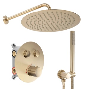 Set de du?? incastrat Rea LUNGO Auriu Periat + BOX cu Termostat
