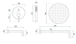 Set de dus incastrat REA Lungo, Design Elegant, Culoare Cooper Brush+Box - Img 9