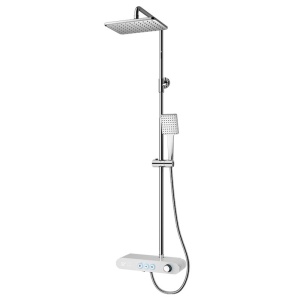 Set de dus PRO FATTER , Ecran LCD, efect de ploaie, Culoare Alb/Chrom