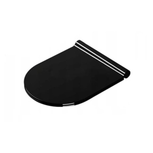 Set Vas WC PRO GEBERIT , Ceramica Sanitara, Vas WC LORENT BLACK RIMLESS + Capac Soft-Close SLIM Inclus + Cadru + Clapeta - Img 4