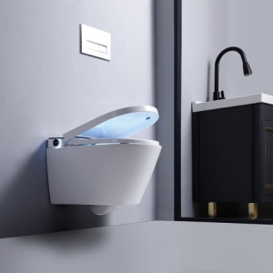 Set vas WC Smart ,cu functie bideu, Buton Crom, cadru inclus - Img 4