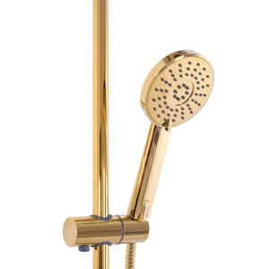 Sistem Complet Cu Termostat De Dus REA BLISS L. GOLD , Montaj Pe Perete, Para Rotunda Tip Ploaie 20 X 20 Cm, 2 Functii , Finisaj Auriu - Img 6