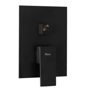 Sistem complet de dus REA FENIX, montaj incastrat in perete, ploaie de dus 25x25cm, finisaj negru mat - Img 9