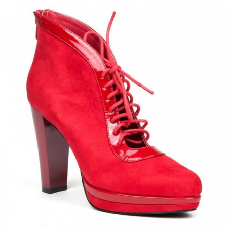 Botine damă, casual Rosu