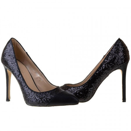 Pantofi stiletto cu toc inalt glitter Samantha