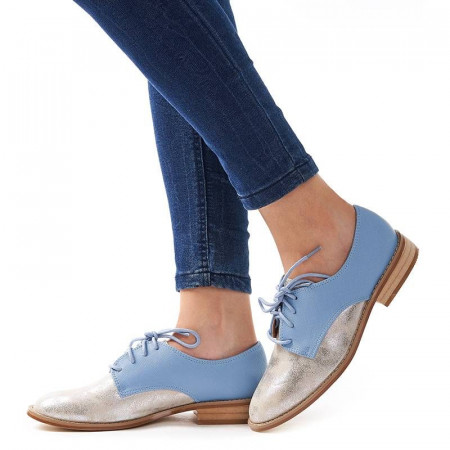 Pantofi office cu interior din piele naturala Rosalia argento