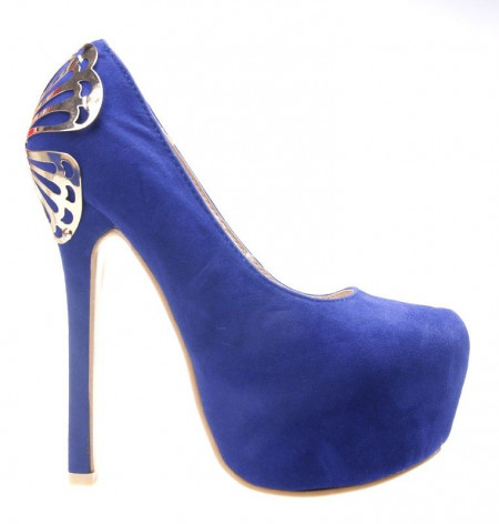 Pantofi cu platforma albastrii Calida
