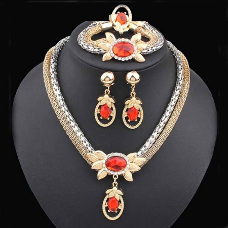 Colier cu pandativ bijuterie eleganta Reina Sofia in set de colier cercei si bratara