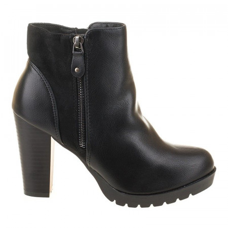 Botine cu toc Amalia blk