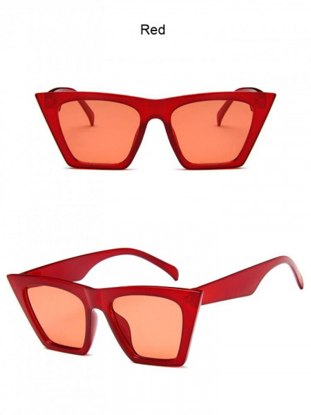 Ochelari de soare vintage cu model patrat Giuliana rosu