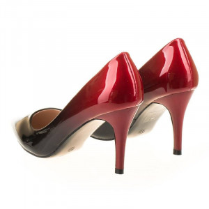 Pantofi stiletto cu toc mediu elegant Ami Red - Img 4