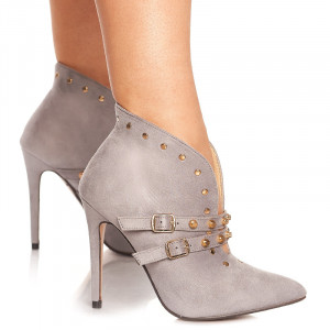 Botine cu toc Alais gri - Img 1