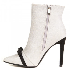 Botine cu toc inalt elegante Carmina alb - Img 2