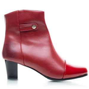 Botine dama cu toc mediu Cori rosu - Img 5