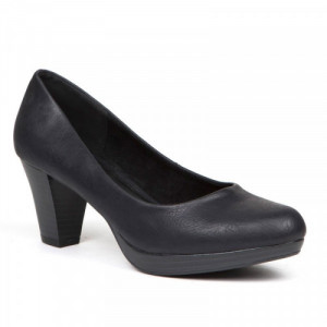Pantofi dama, casual cu toc mic, Negru.