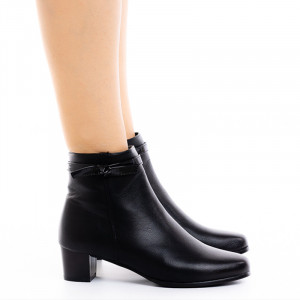 Botine dama cu toc mic Amelia negru - Img 1