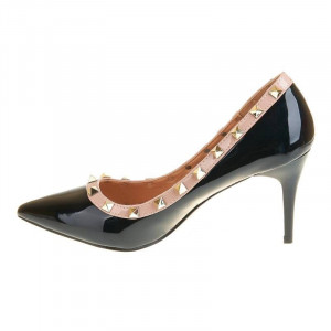 Pantofi stiletto cu toc mediu Carla blk - Img 3