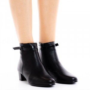 Botine dama cu toc mic Amelia negru - Img 2