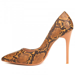 Pantofi stiletto cu toc inalt snake Camelia - Img 2