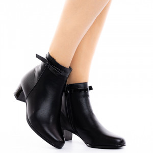 Botine dama cu toc mic Amelia negru - Img 3